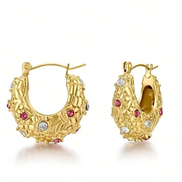 Bohemian hoop earrings A400 - Picture 1 of 6